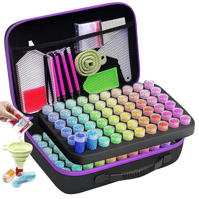 Diamond Painting Opbergkoffer - 120 Vaks - Complete Opbergset voor Steentjes