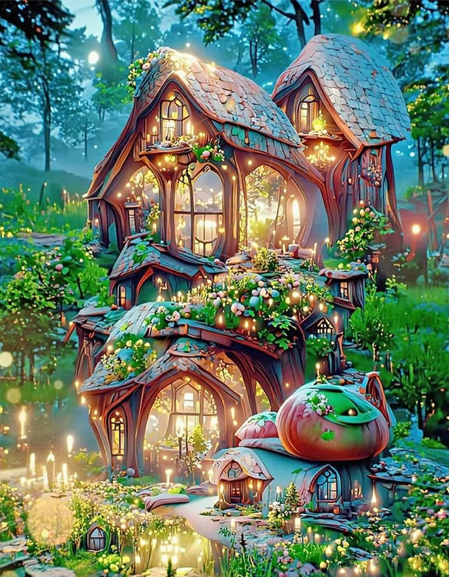 Wonderplay Diamond Painting Mushroom Village