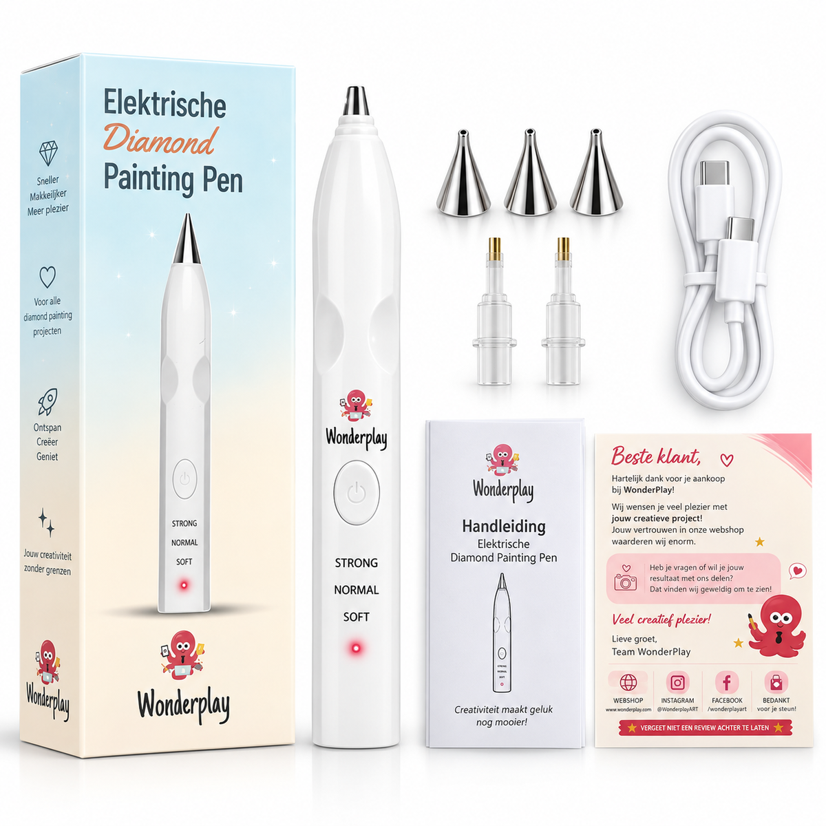 Elektrische Diamond Painting Pen - Oplaadbaar - Voor Snel en Comfortabel Diamond Painten