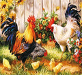 Wonderplay Diamond Painting Kippen Boerderij - originele ontwerpafbeelding