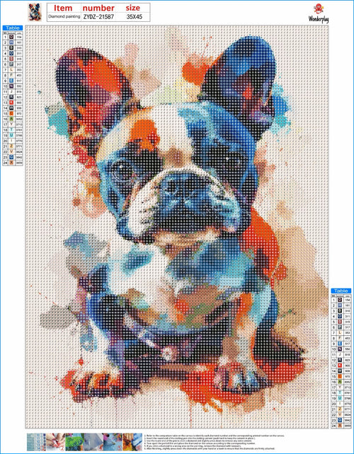 Diamond Painting Franse Bulldog - canvas ontwerp