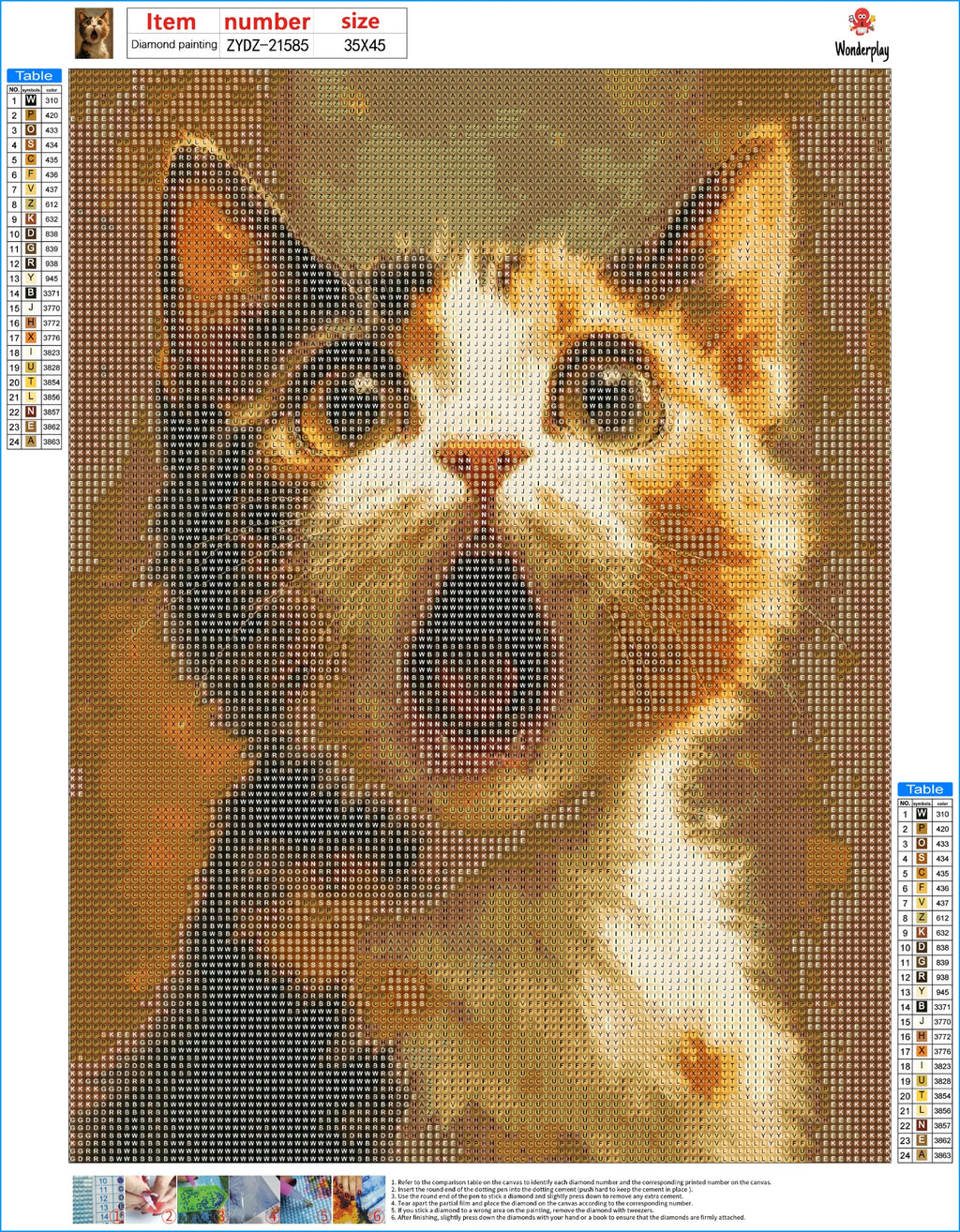 Diamond Painting Grappige Kat - canvas ontwerp