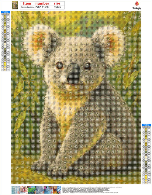 Diamond Painting Koala - canvas ontwerp