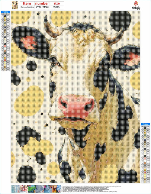 Diamond Painting Koe - canvas ontwerp