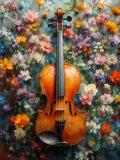 Schilderen op Nummer Viool met Bloemen