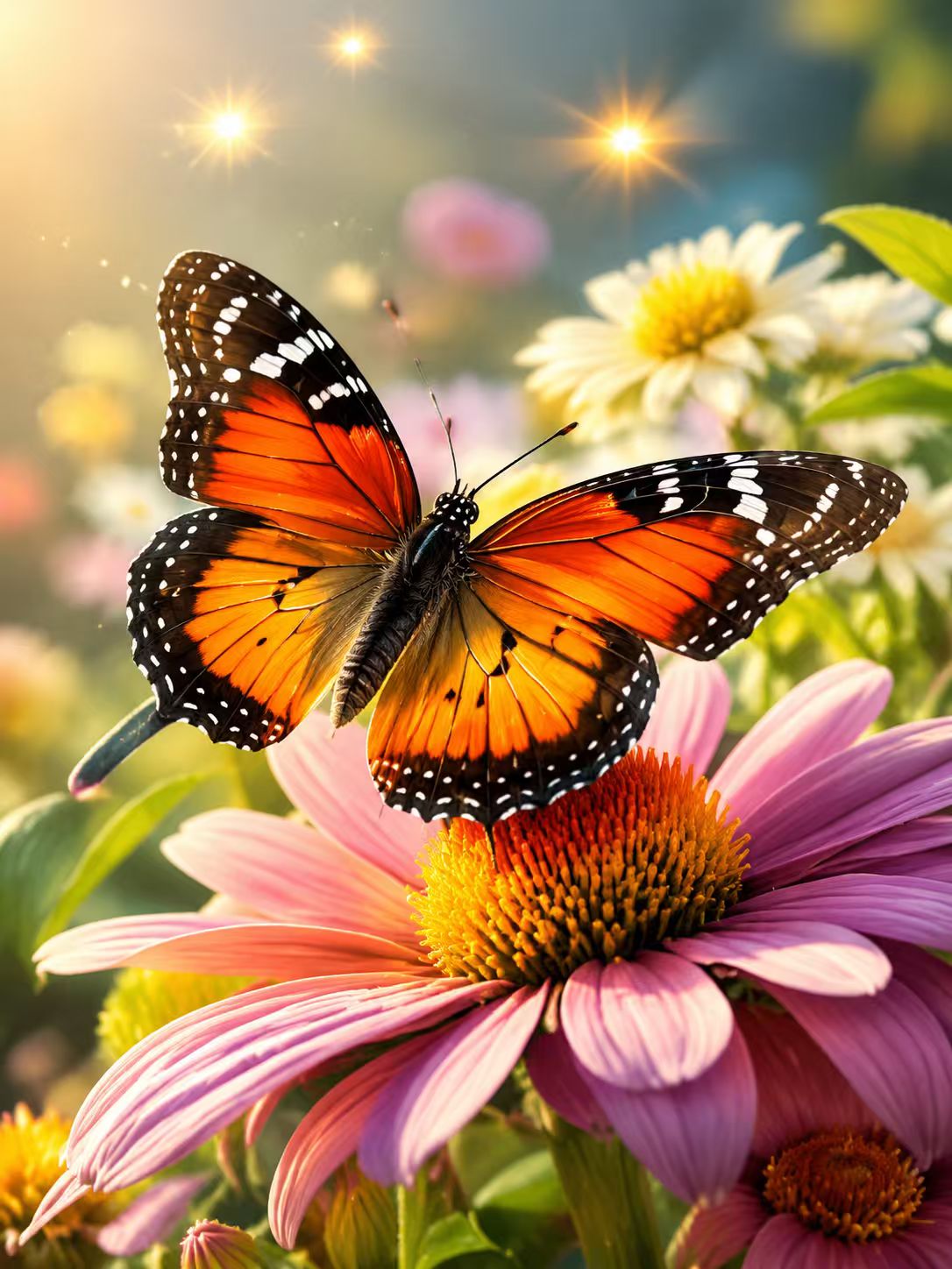 Diamond Painting Vlinder op Bloem