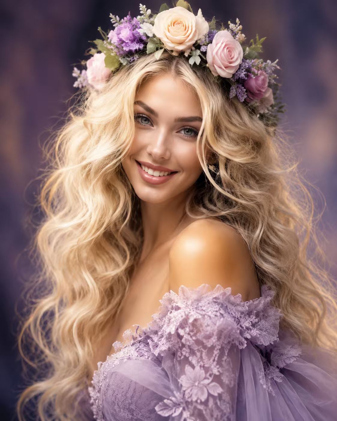 Schilderen op Nummer Vrouw met Bloemen