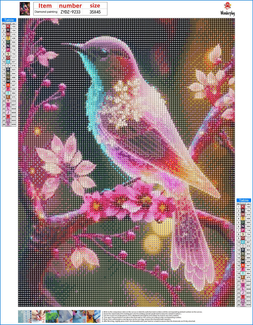 Wonderplay Vogel Fantasie – canvas met vogel en roze bloemen – EAN 8720892437600