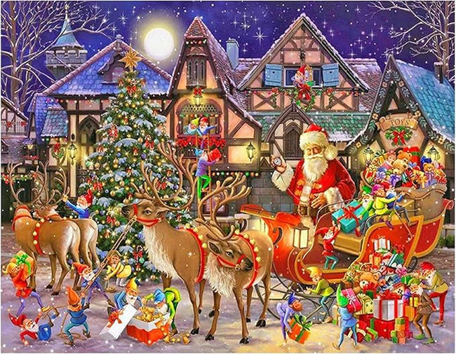 Wonderplay Diamond Painting Kerstdorp 30 x 40 cm
