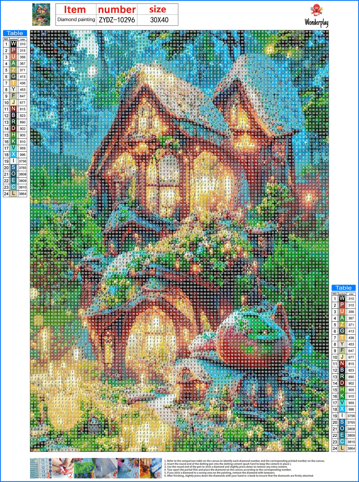 Wonderplay Mushroom Village diamond painting canvas 30 x 40 cm