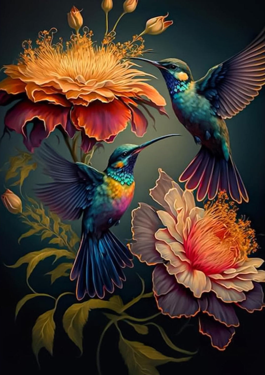Wonderplay Diamond Painting Vogels met twee kolibries – 8720892503732